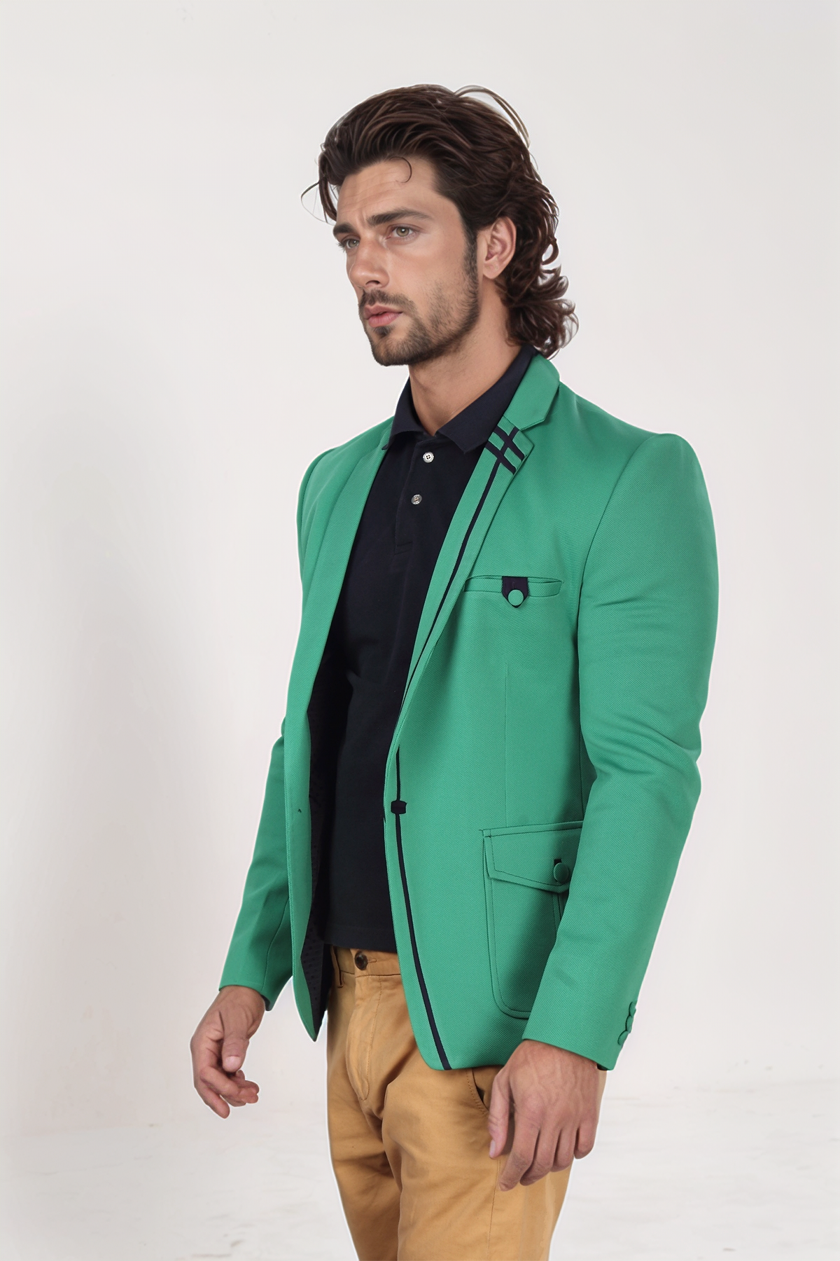 Green Single Breasted Blazer