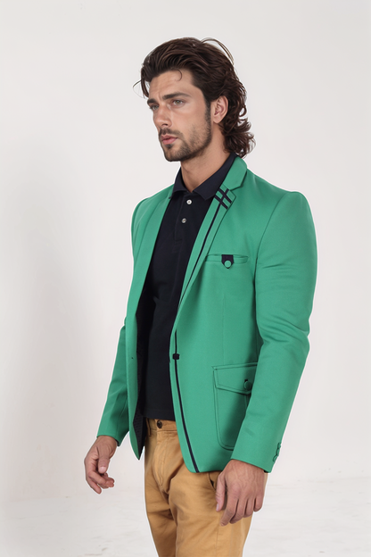 Green Single Breasted Blazer