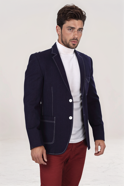 Dark Wine Denim Blazer