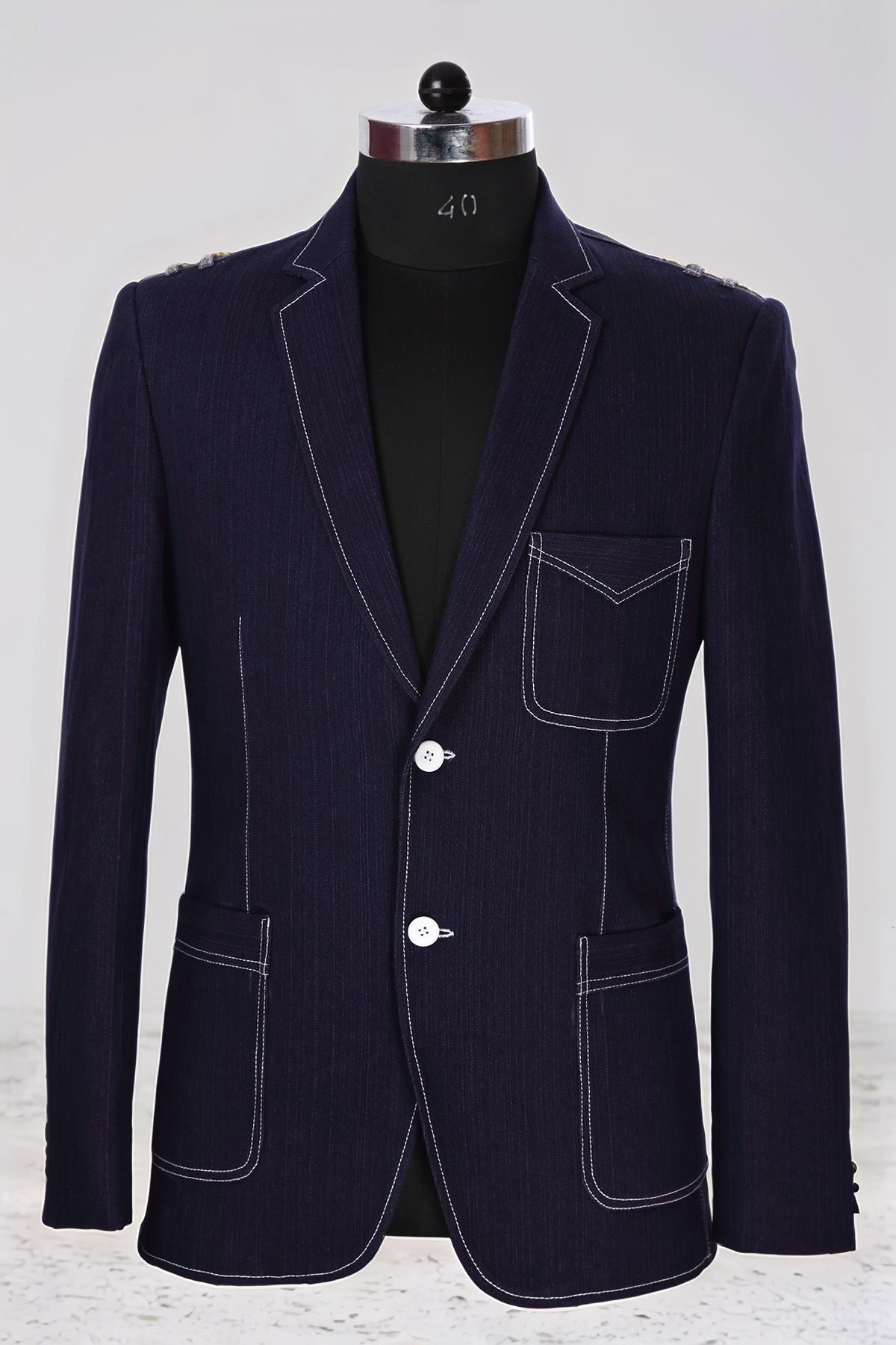 Dark Wine Denim Blazer