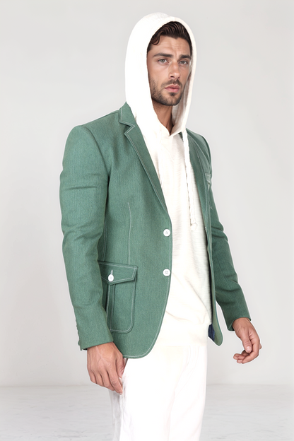 Light Green Denim Blazer