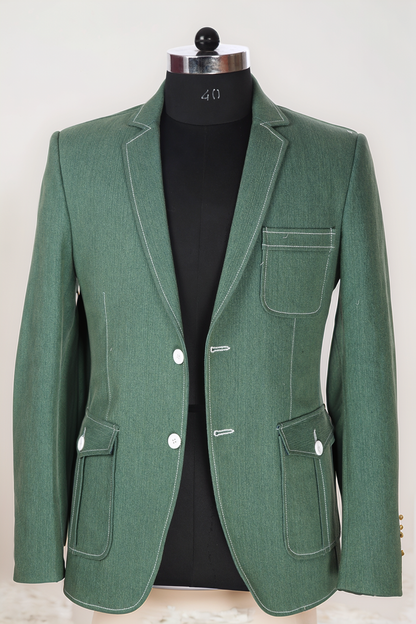 Light Green Denim Blazer