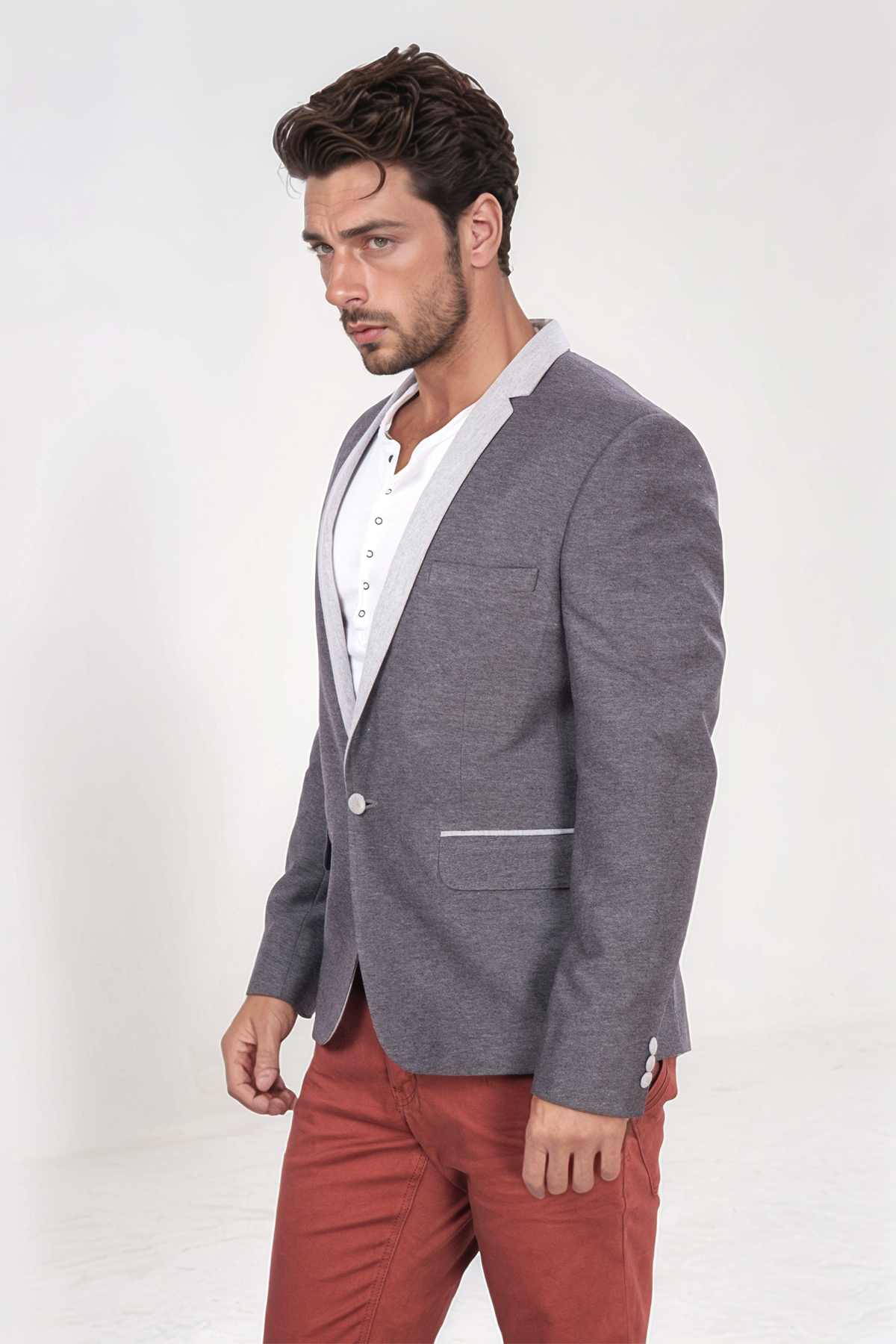 Dark Grey Jersy Blazer