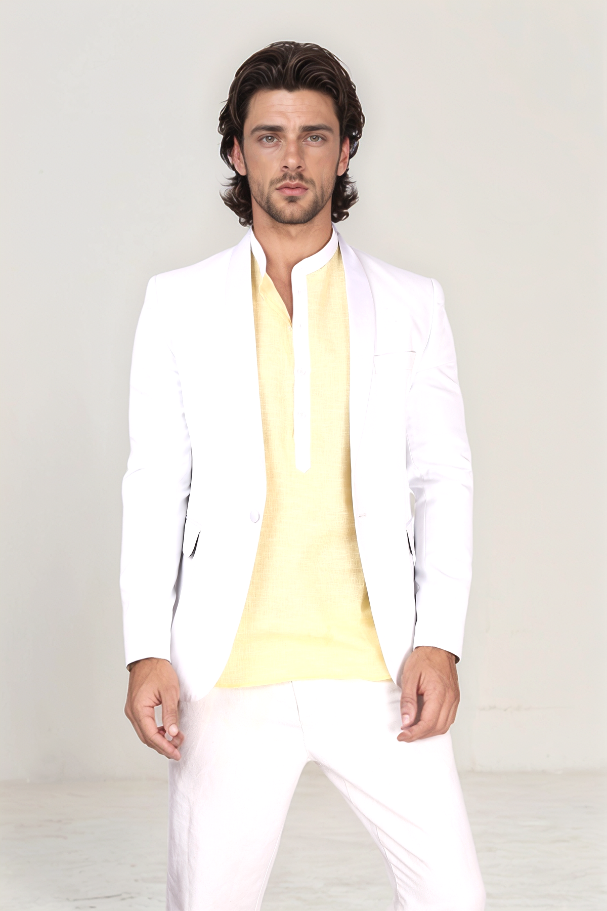 White Shawl Collar Blazer