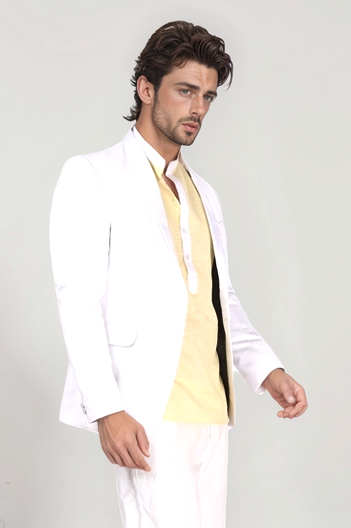 White Shawl Collar Blazer