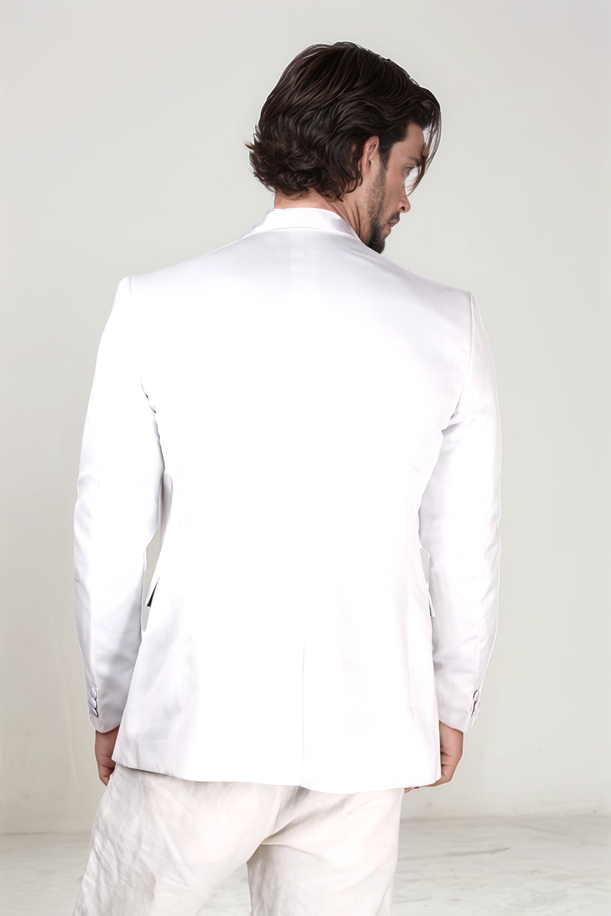 White Shawl Collar Blazer