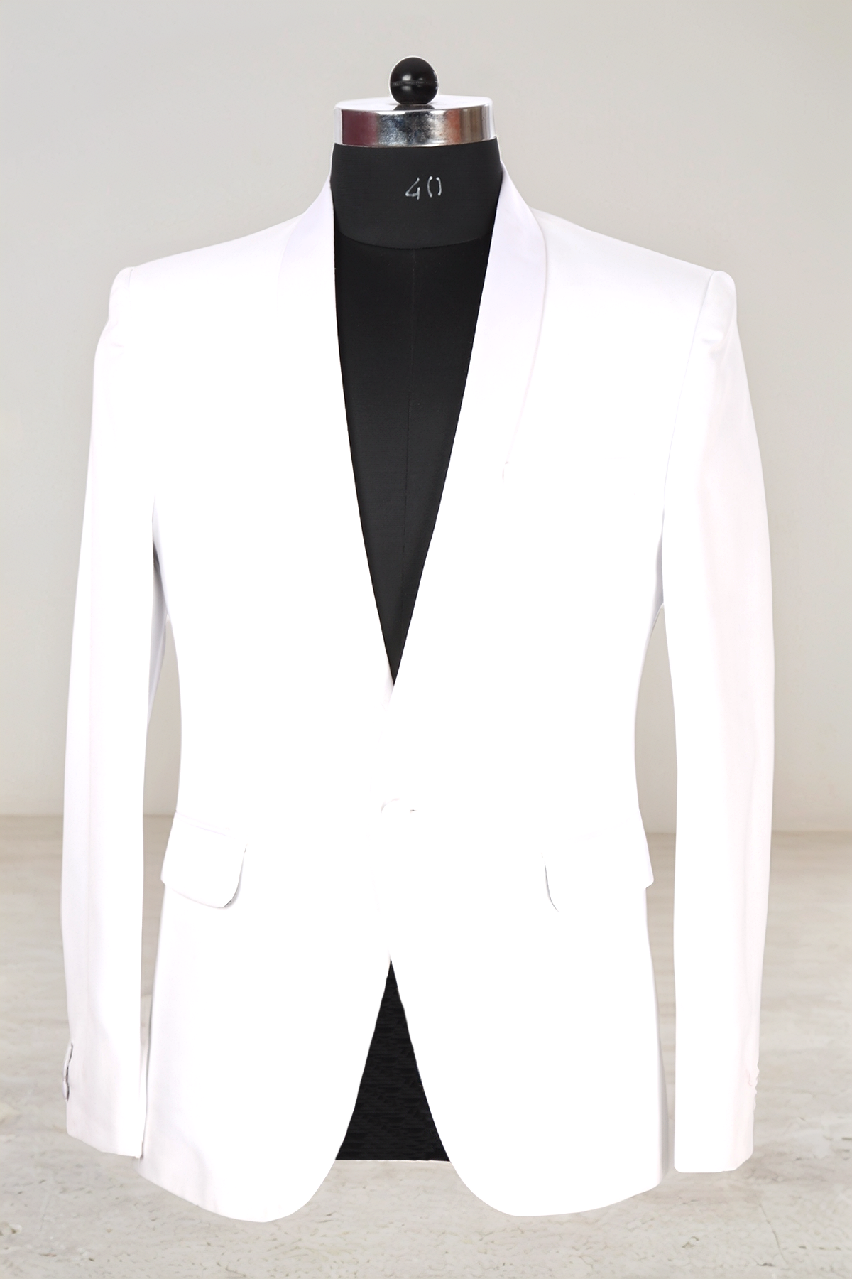 White Shawl Collar Blazer