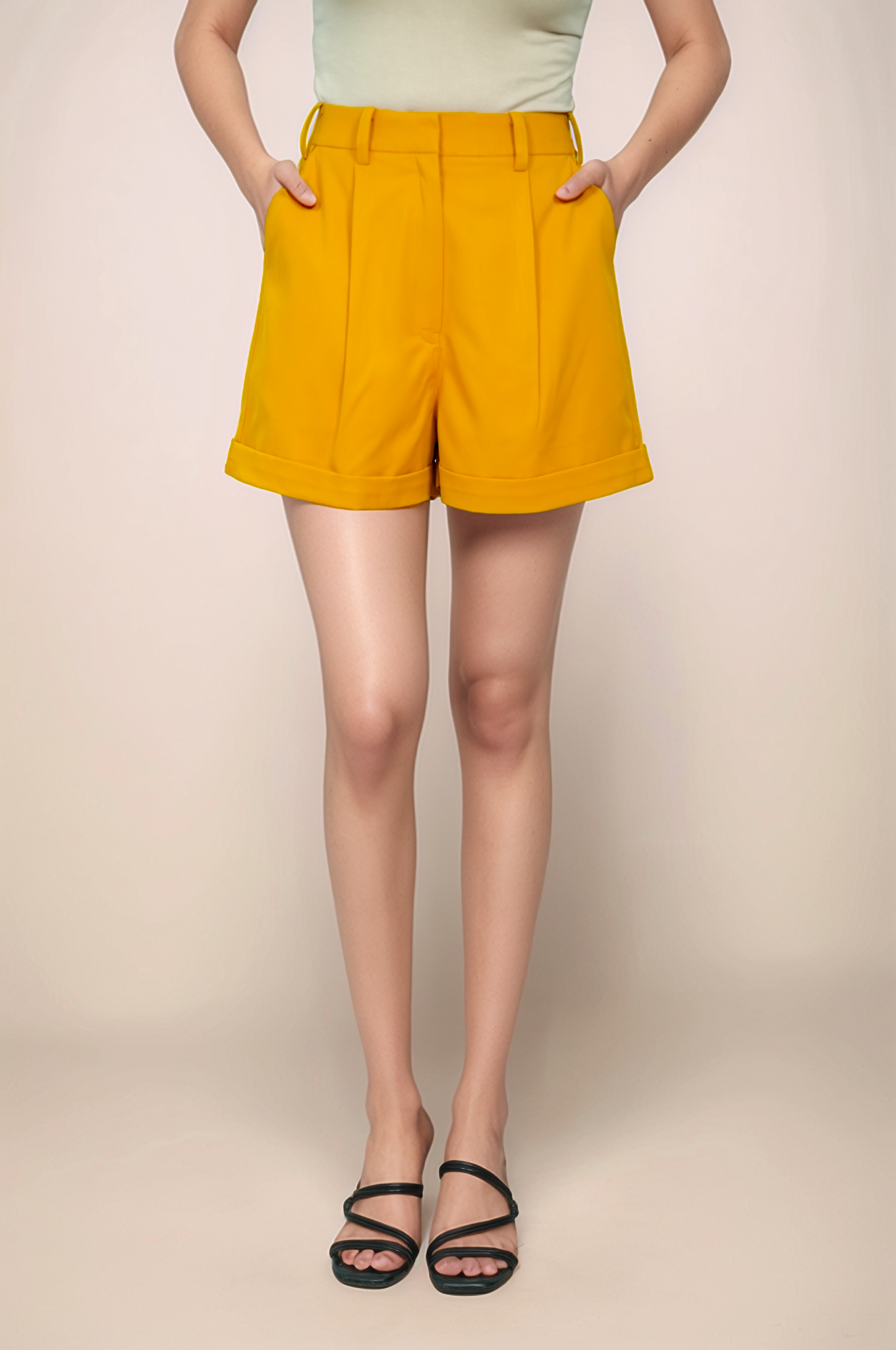 Turmeric Yellow Safari-Shorts Co-ord Suit