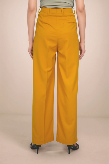 Turmeric Yellow Pleated Trouser