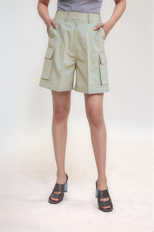Beige Cargo Shorts