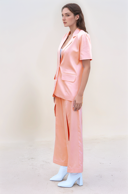 Peach Front Slit Trouser