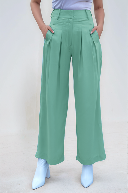 Sea Green Pleated Trouser