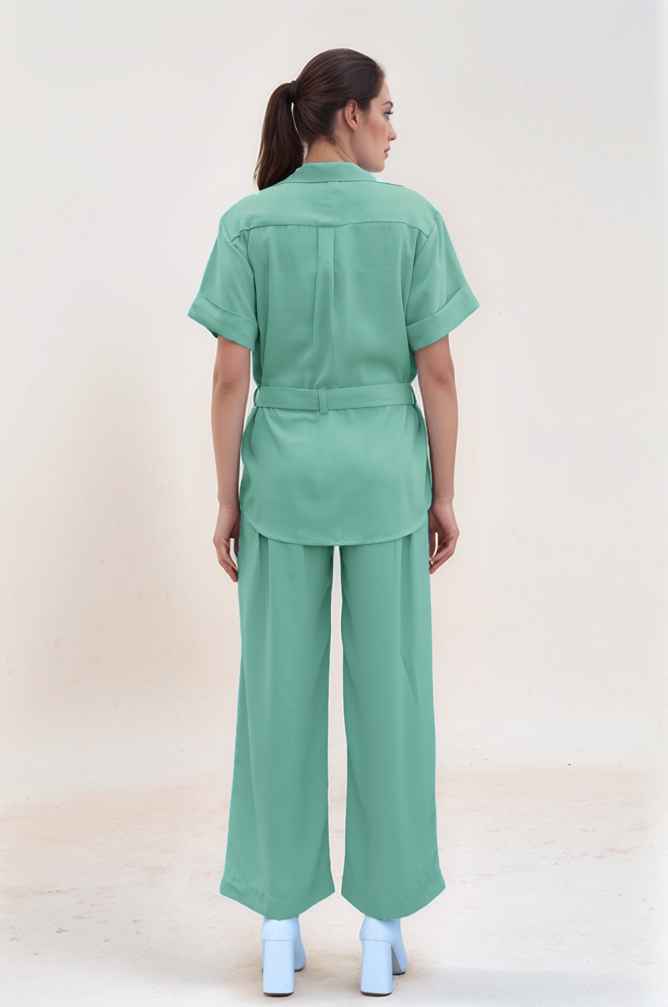 Sea Green Pleated Trouser