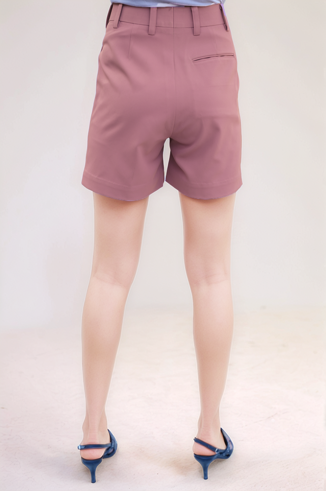 Onion Pink Pleated Shorts