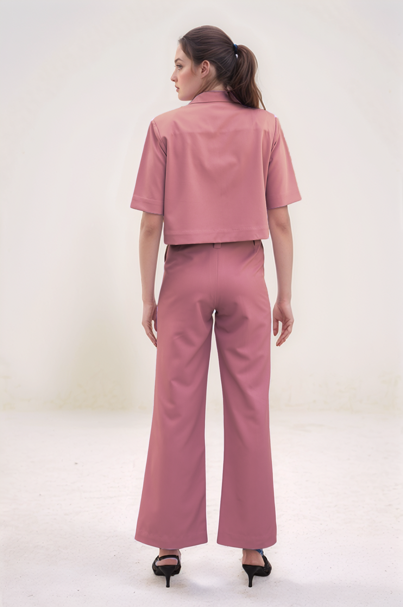 Onion Pink Crop Jacket Co-ord Suit