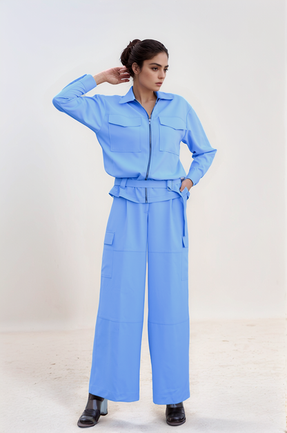 Lilac Zipper Jacket Co-ord Suit