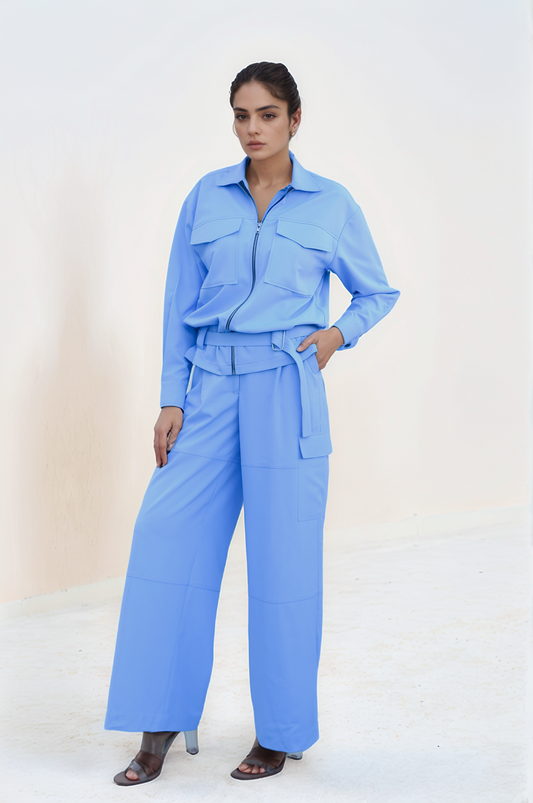 Lilac Zipper Jacket Co-ord Suit