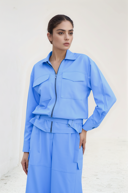 Lilac Zipper Jacket Co-ord Suit