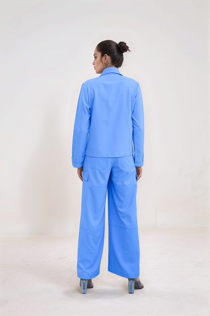 Lilac Overlapped Jacket Co-ord Suit