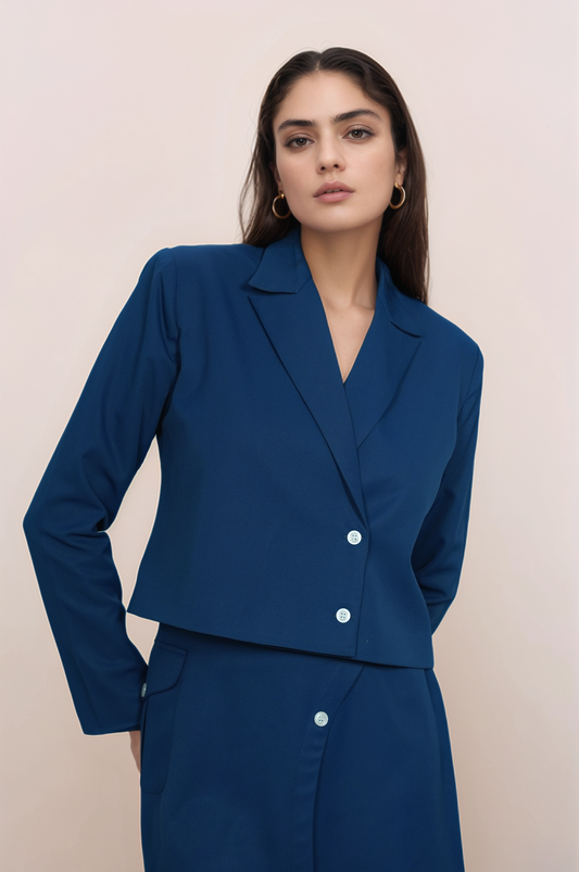 Cobalt Blue Crop Jacket