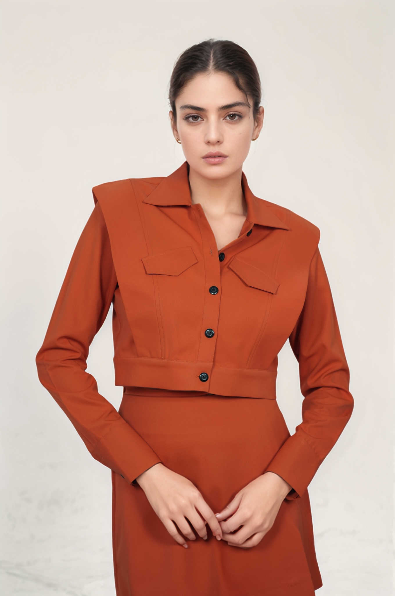 Brunt Orange Crop Jacket