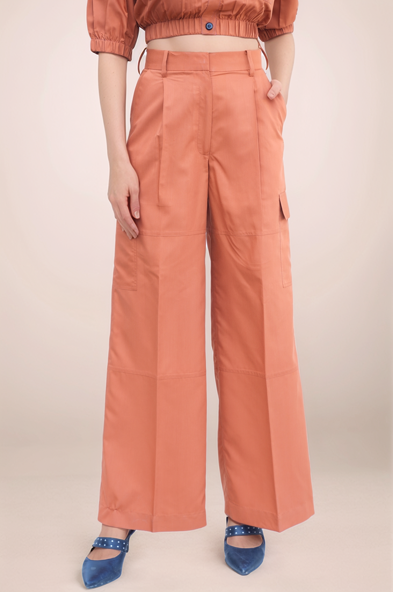 Rust Crop Top Co-ord Suit