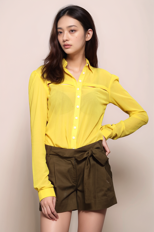 Yellow Georgette Shirt