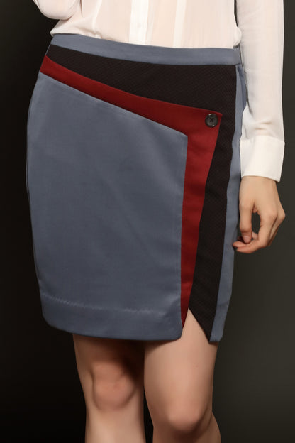 Grey Panel Skirt