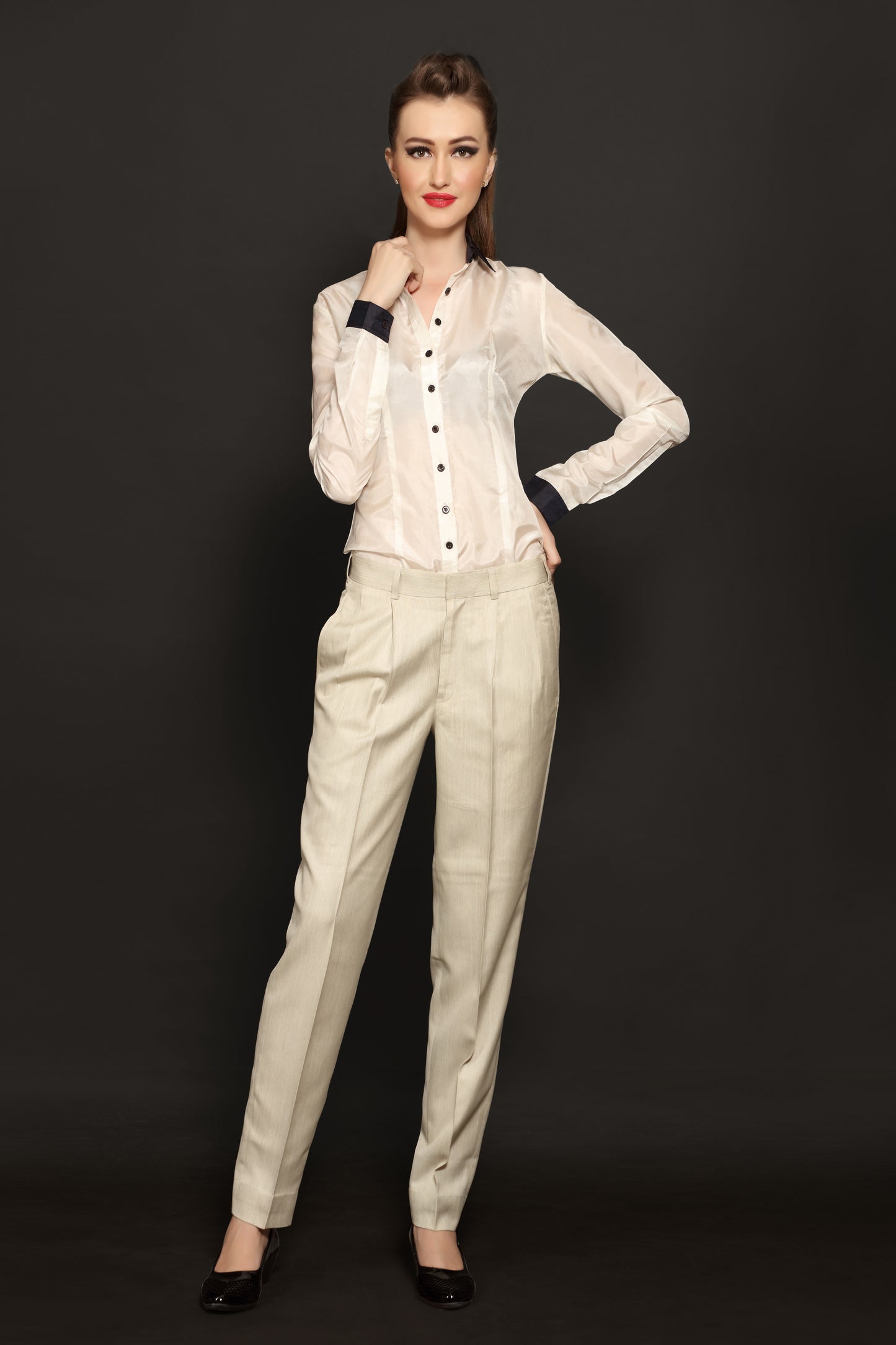 Ivory Baggy Trouser
