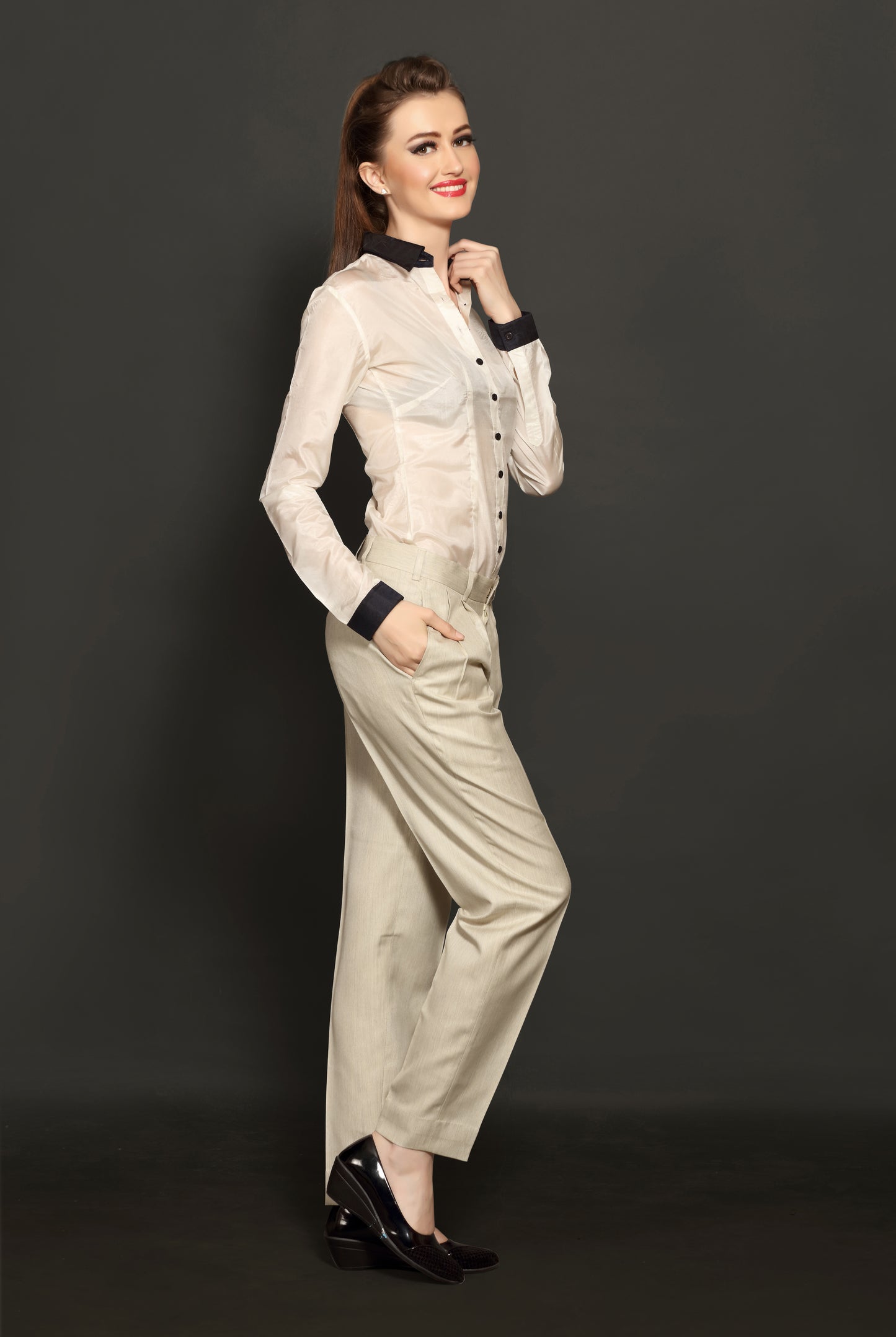 Ivory Baggy Trouser