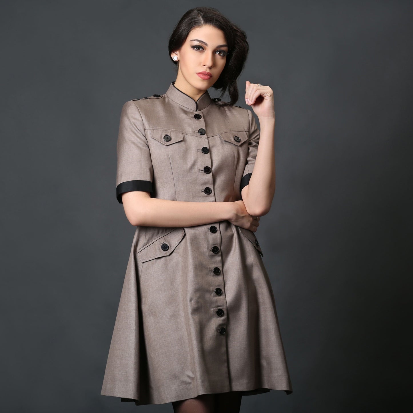 Beige Dress Coat