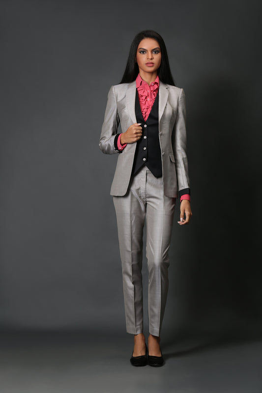 Light Grey & Grey Formal Suit