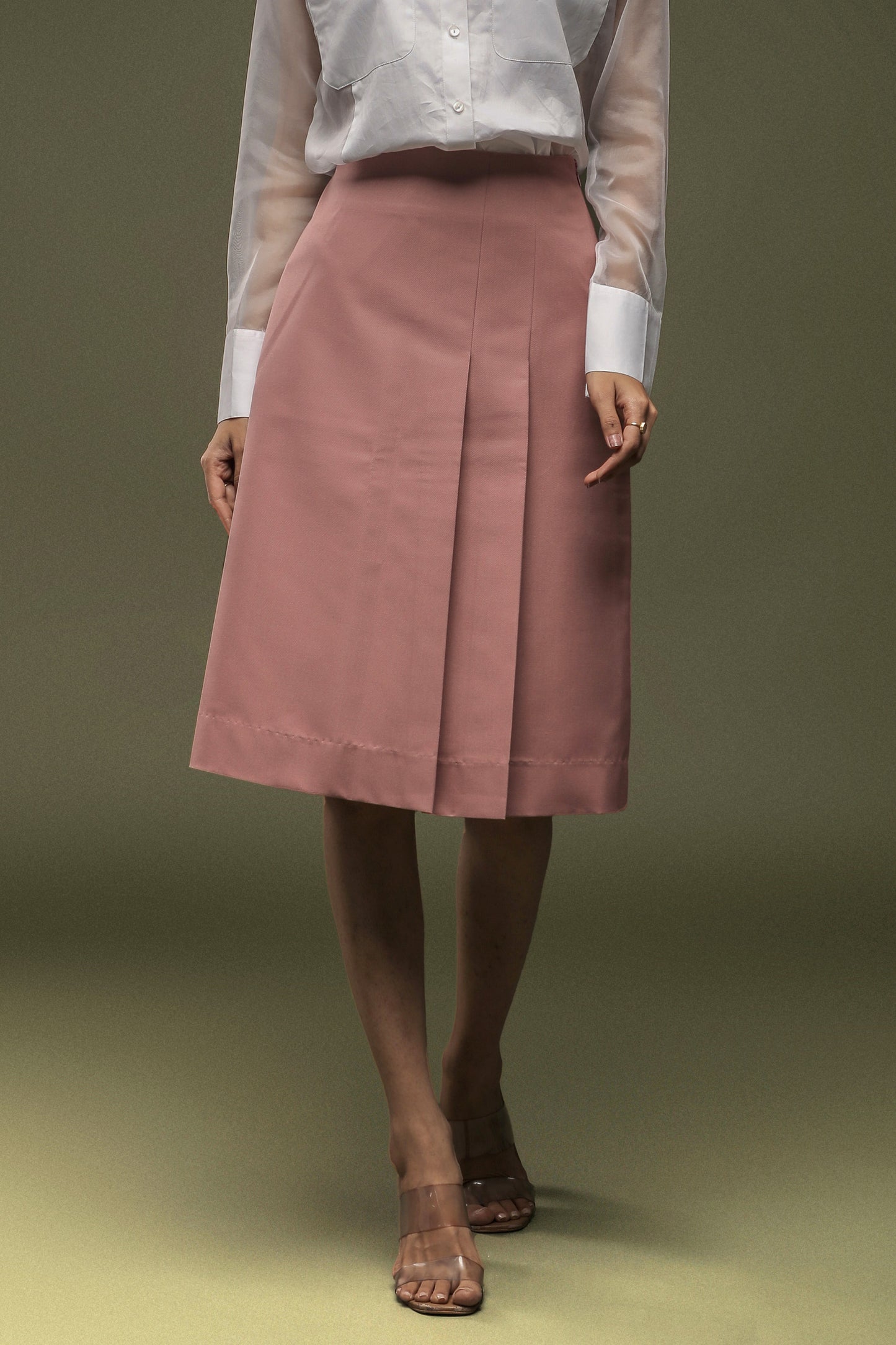 Pink Side Pleated Skirt