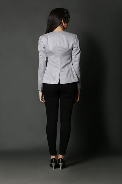 Grey Front Zip Jacket