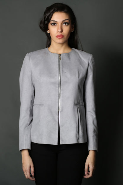 Grey Front Zip Jacket