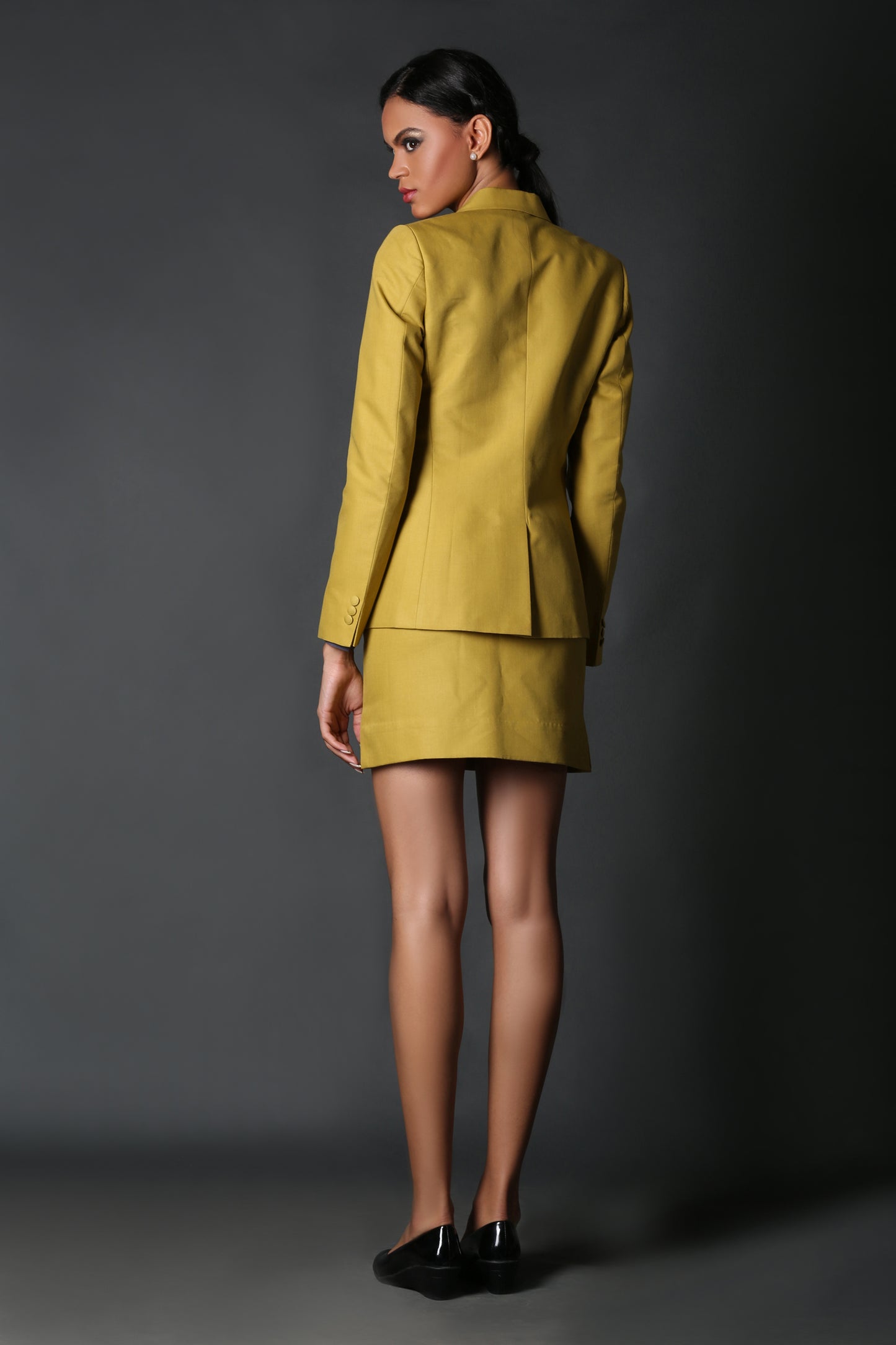 Ochre Yellow Short Skirt