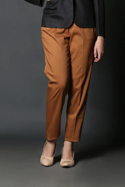 Tan Orange Pleated Trouser