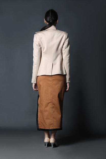 Beige Long Collar Coat