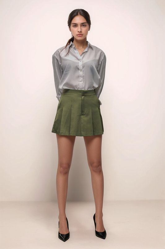 White Crepe Loose Shirt