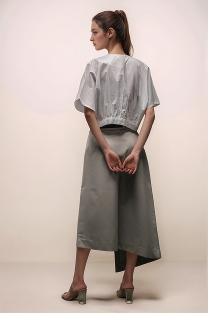 Grey Overlapped Skirt