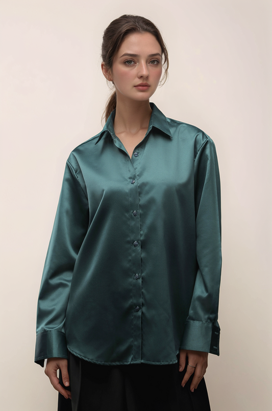 Green Satin Shirt