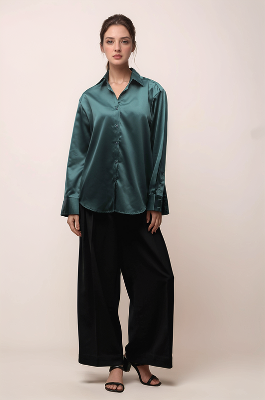 Green Satin Shirt