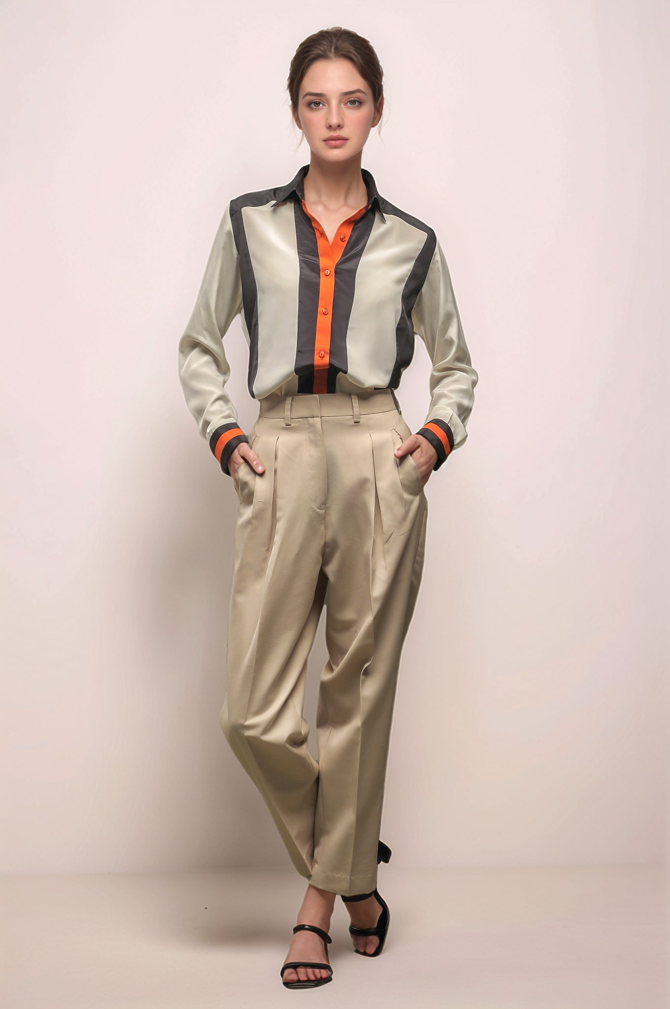 Beige High Waist Baggy Pant – Dheeraj Sharma