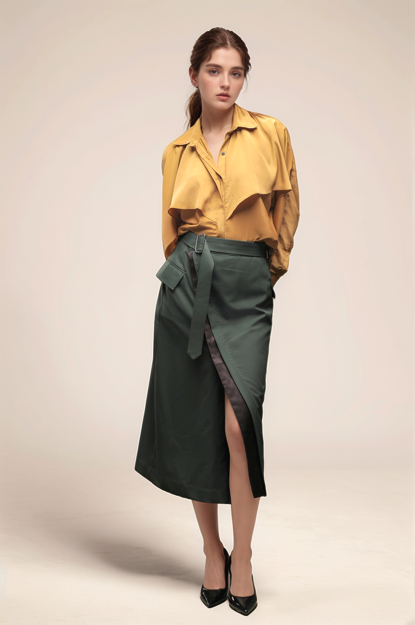 Ochre Yellow Layered Shirt