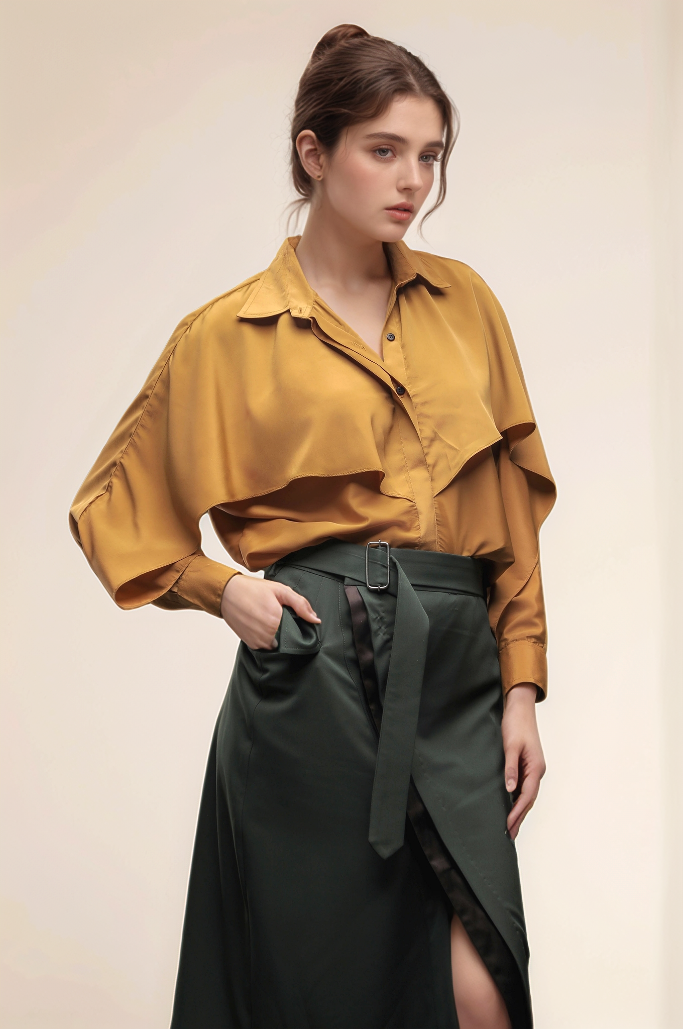 Ochre Yellow Layered Shirt