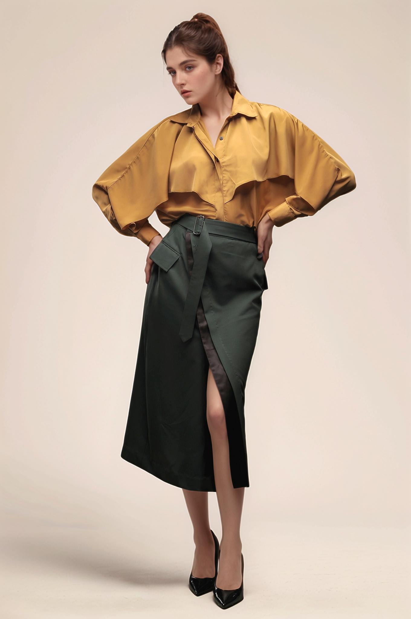 Ochre Yellow Layered Shirt