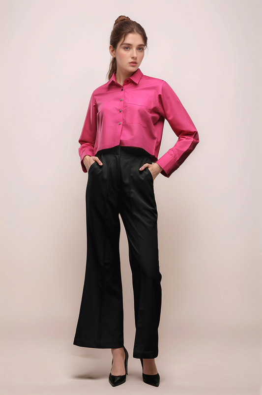 Pink Cropped Shirt