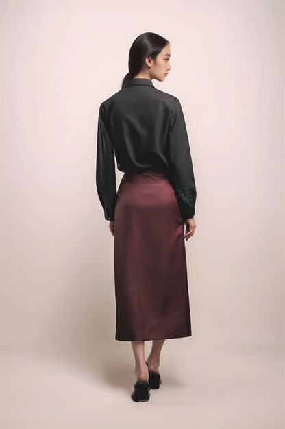 Maroon Pencil Skirt