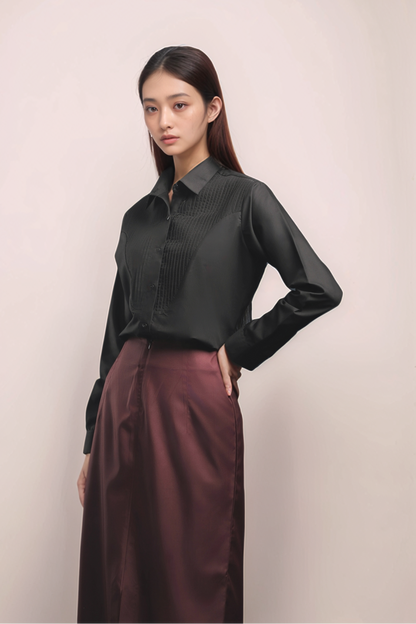 Black Tuxedo Yoke Shirt