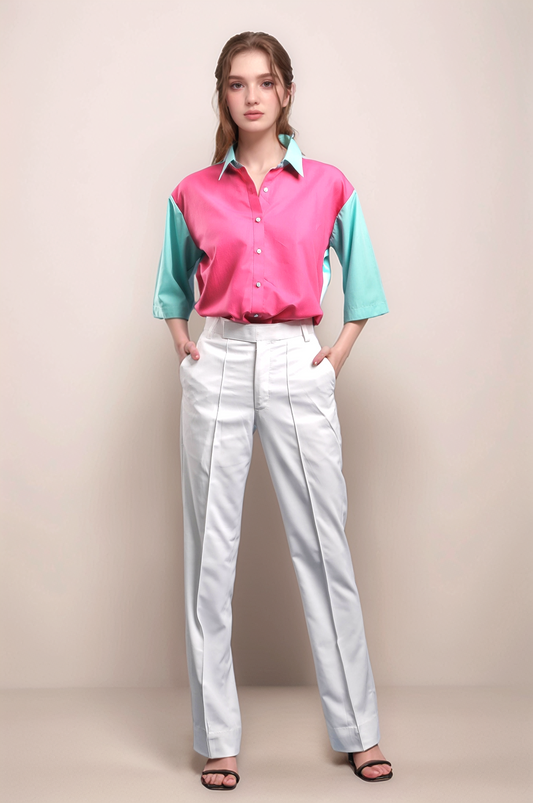 White Boot Cut Trouser